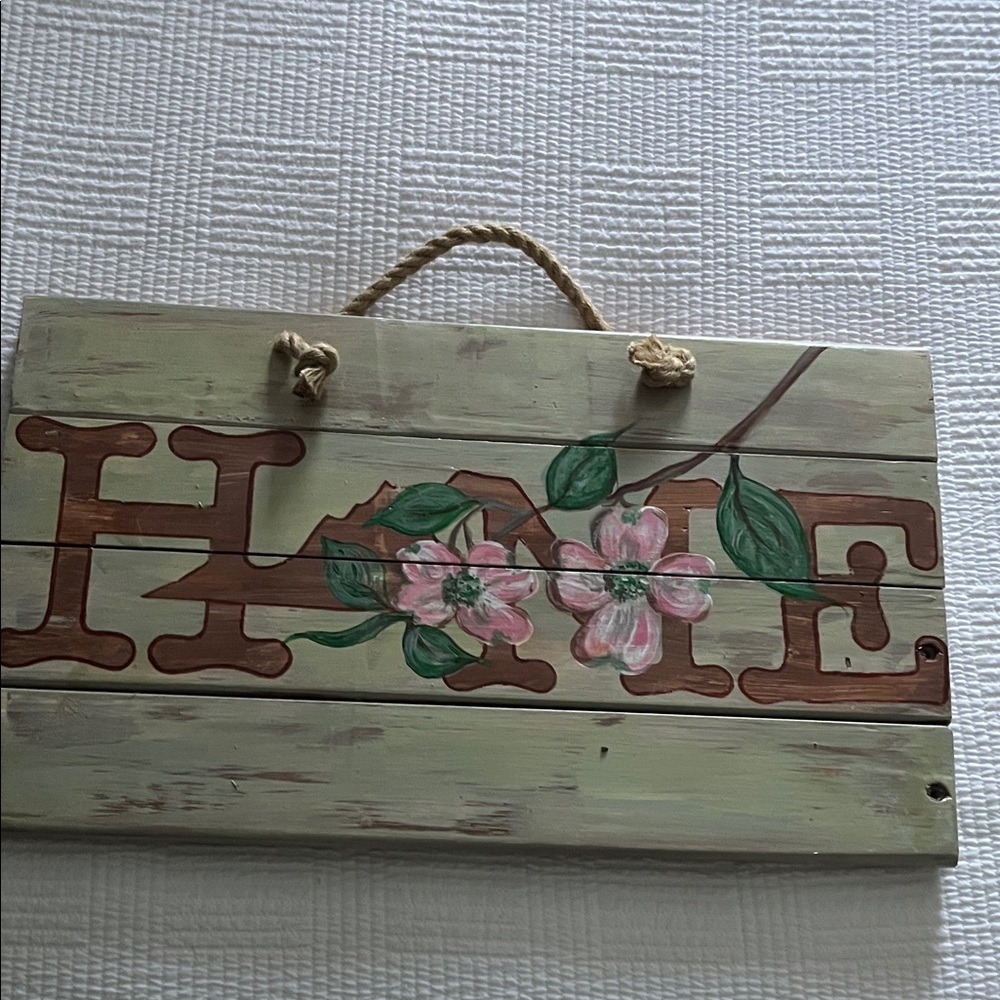 Rustic Floral Home Wall Decor Sign